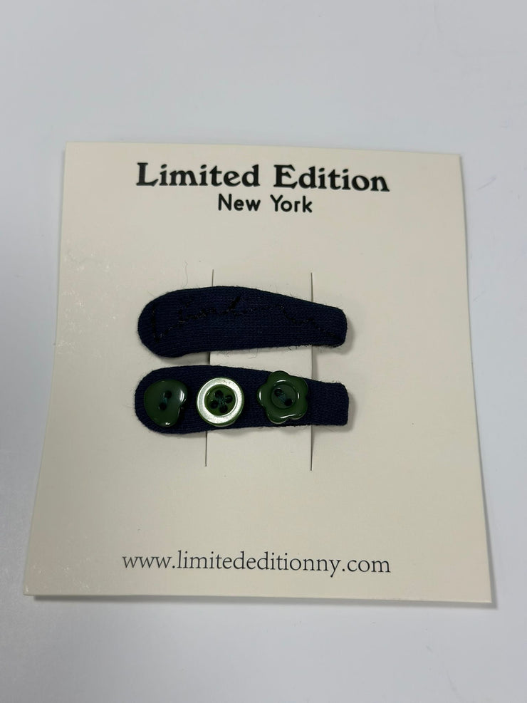 Yarn Stitched Designed 2 Pack Clip-Navy