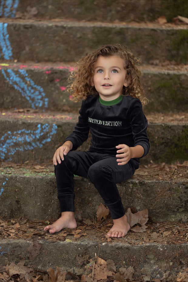 Stud Logo Velour Pajamas