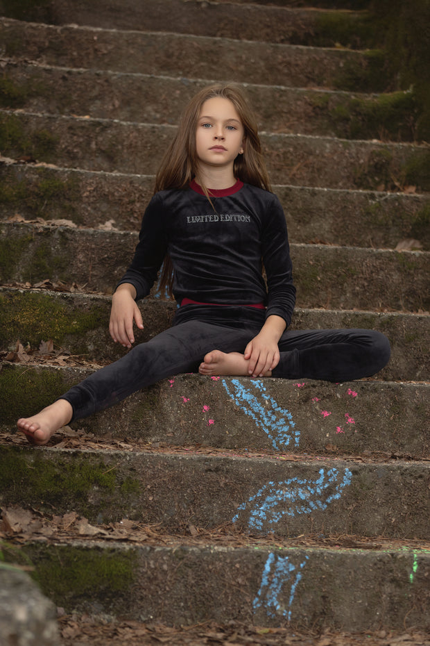 Stud Logo Velour Pajamas