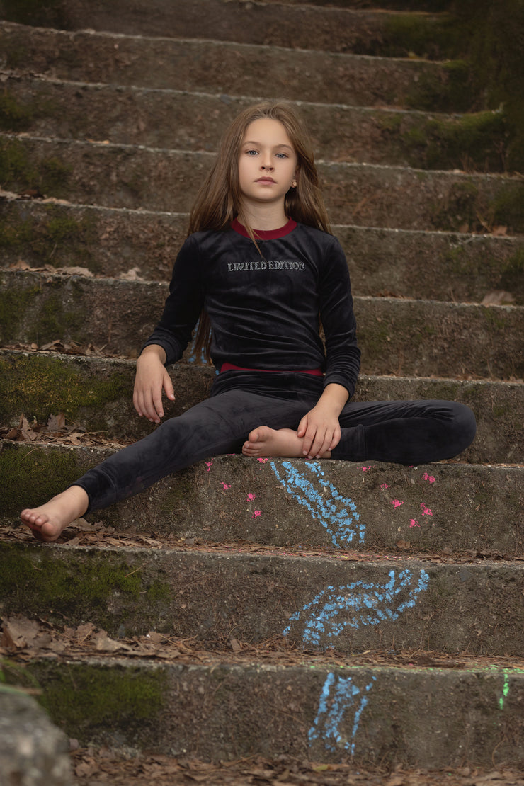Stud Logo Velour Pajamas