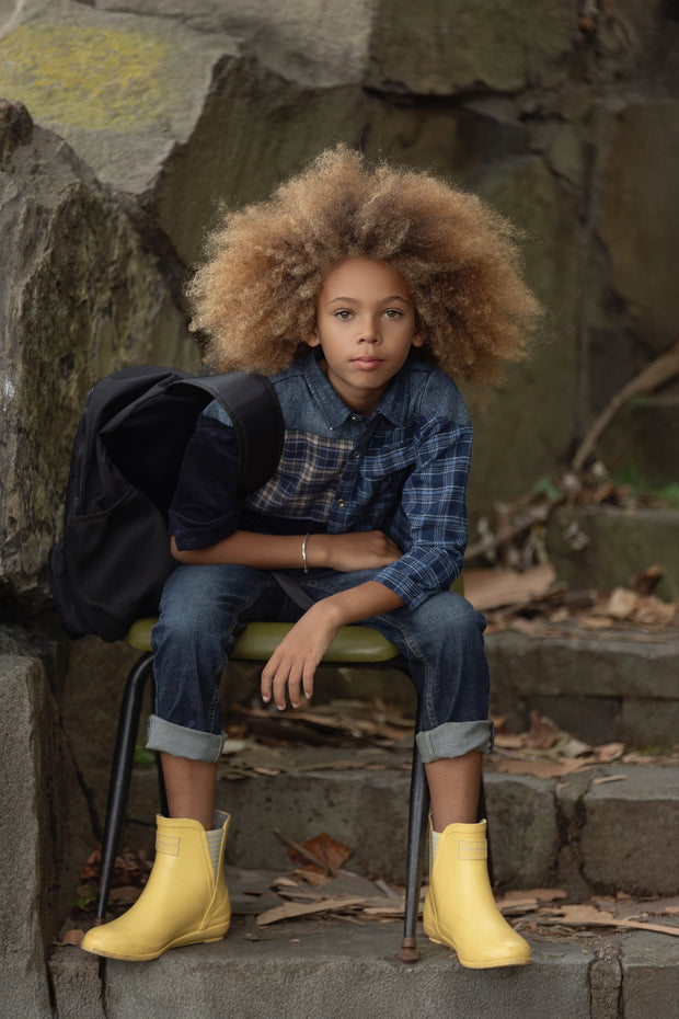 Denim Plaid Boys Shirt