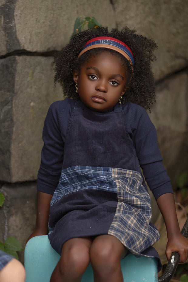 Denim Plaid Pinafore Jumper
