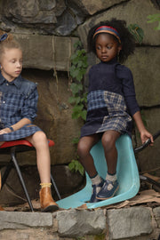 Denim Plaid Pinafore Jumper