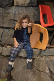 Denim Plaid Romper
