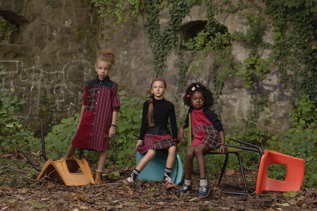 Denim Plaid Shirt Dress