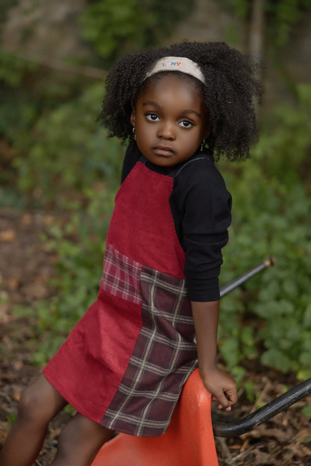 Denim Plaid Pinafore Jumper