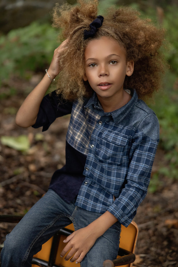 Denim Plaid Boys Shirt