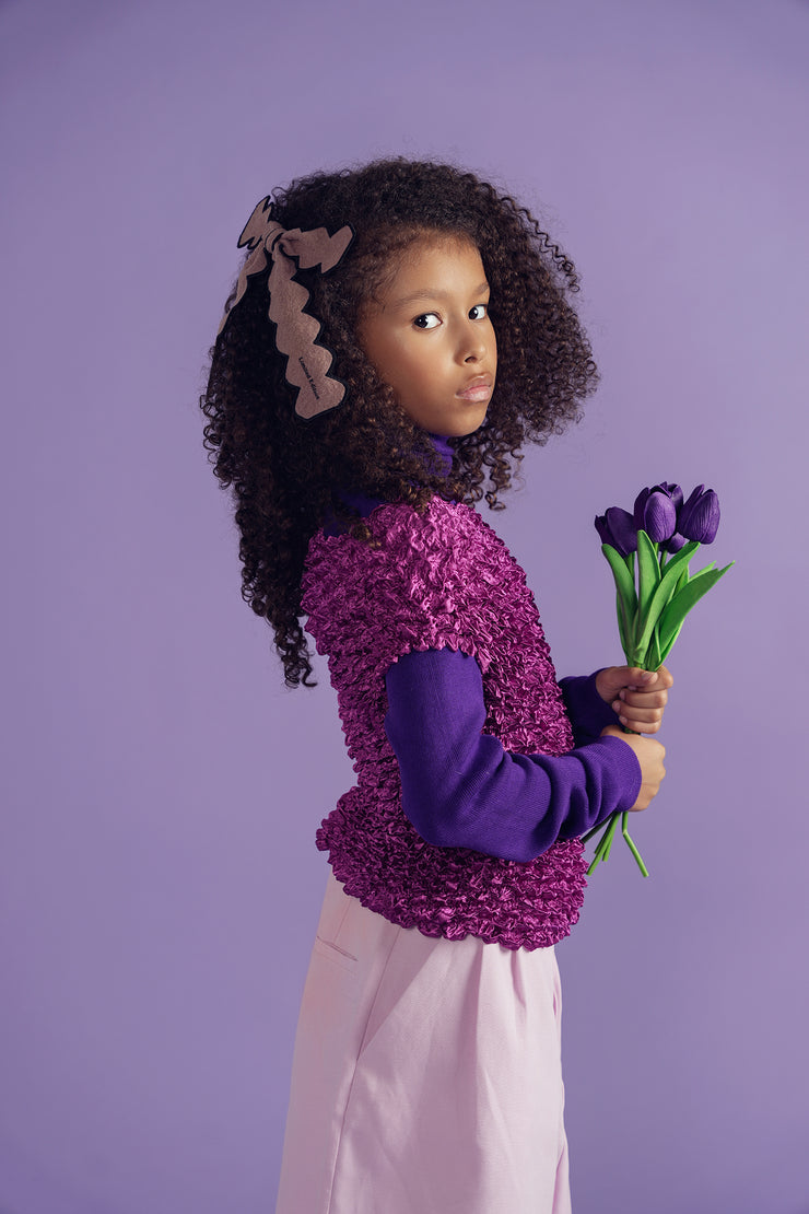 Scalloped Wool Bow