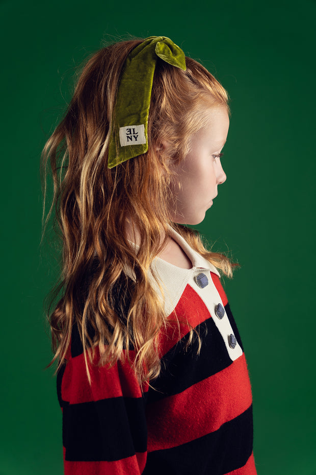 Velvet Logo Patch Bow