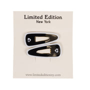 Stripe Acetate Snap  Clip 2 Pack