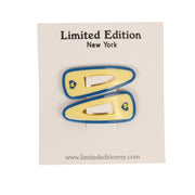 Stripe Acetate Snap  Clip 2 Pack