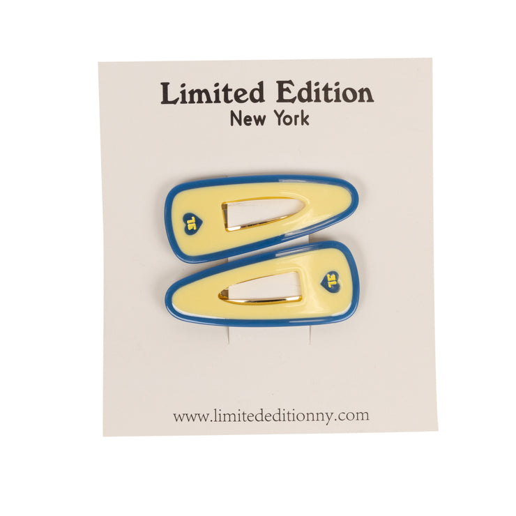 Stripe Acetate Snap  Clip 2 Pack