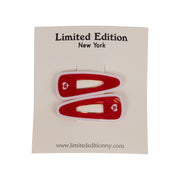 Stripe Acetate Snap  Clip 2 Pack