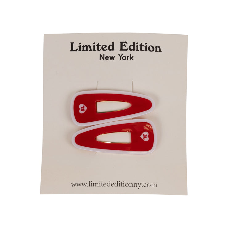Stripe Acetate Snap  Clip 2 Pack