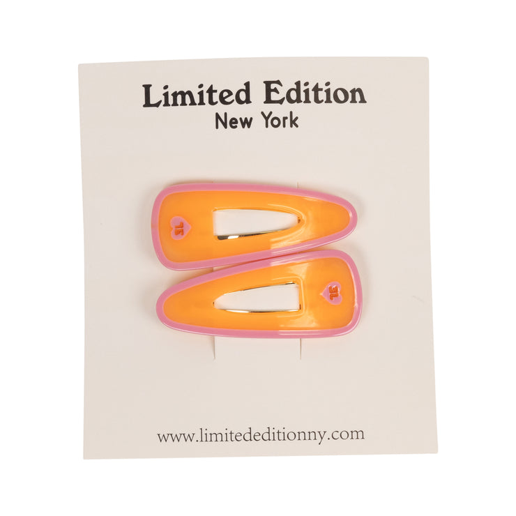 Stripe Acetate Snap  Clip 2 Pack