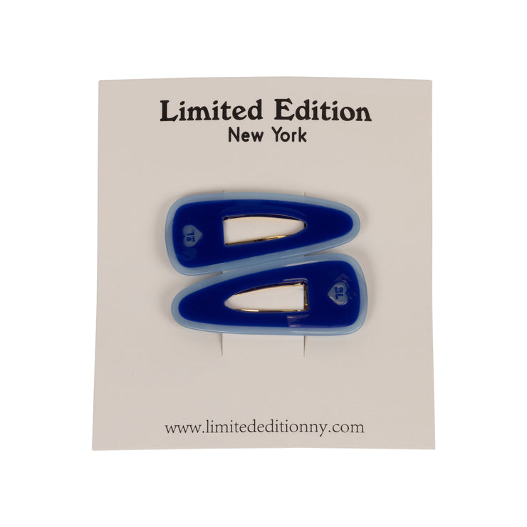 Stripe Acetate Snap  Clip 2 Pack