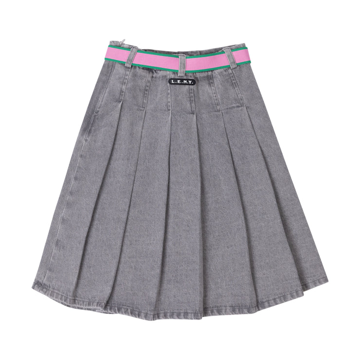 Denim Belt Skirt