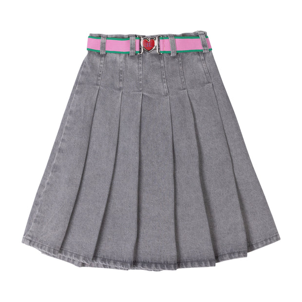 Denim Belt Skirt