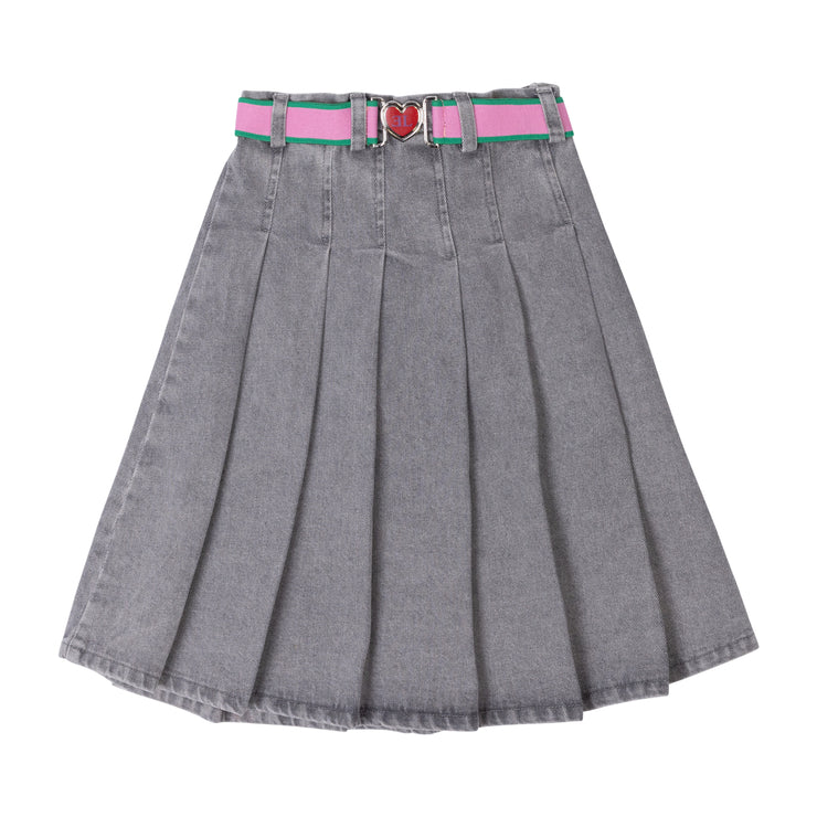 Denim Belt Skirt