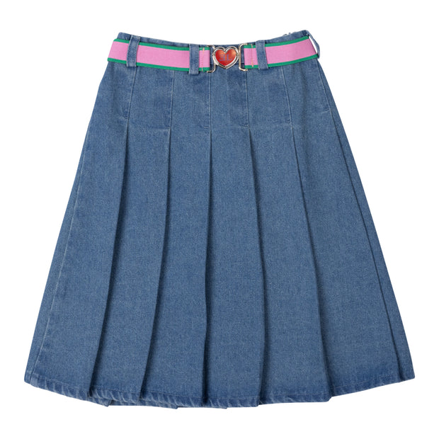 Denim Belt Skirt