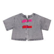 Buckle Denim Crop Shirt
