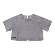 Buckle Denim Crop Shirt