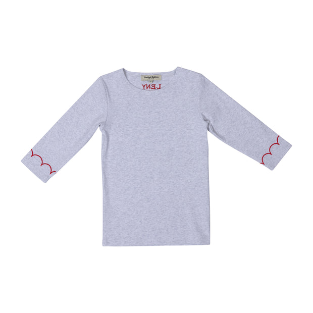 Scalloped Embroidery Tee