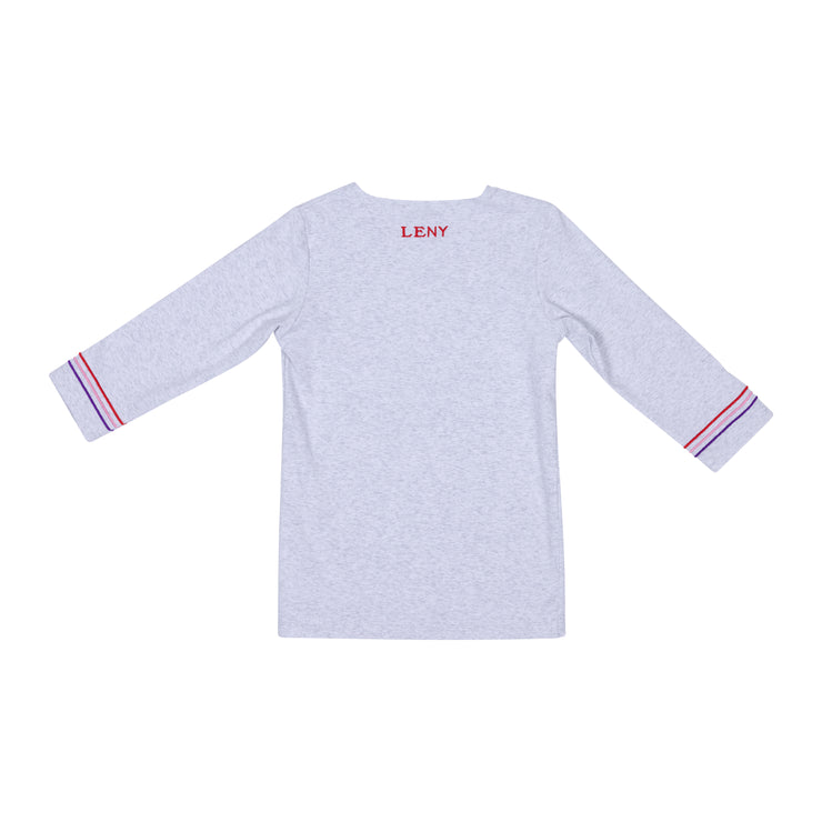 Stripped  Embroidery Tee