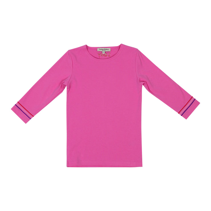 Stripped  Embroidery Tee