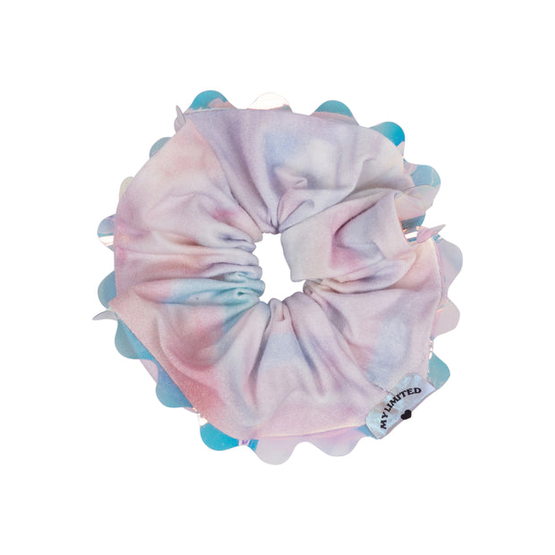 Iridescent Scalloped Edge Scrunchie