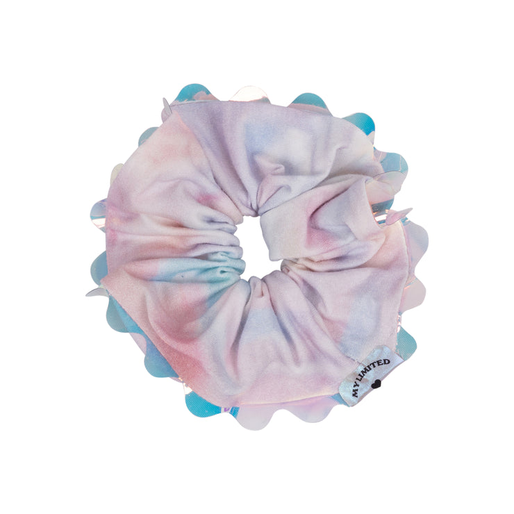 Iridescent Scalloped Edge Scrunchie