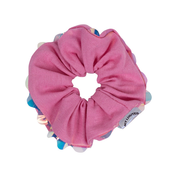 Iridescent Scalloped Edge Scrunchie