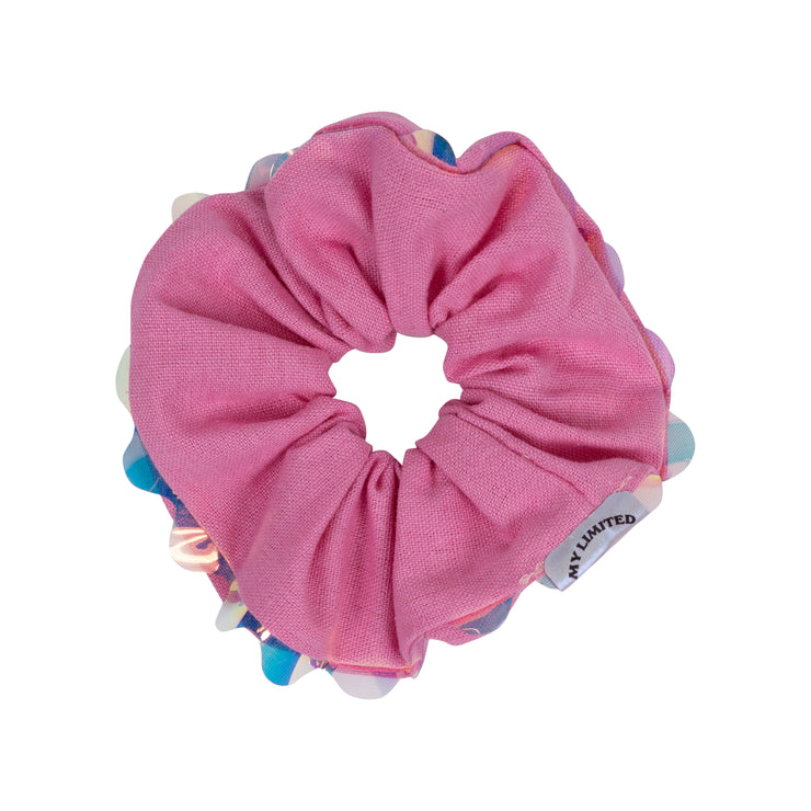 Iridescent Scalloped Edge Scrunchie