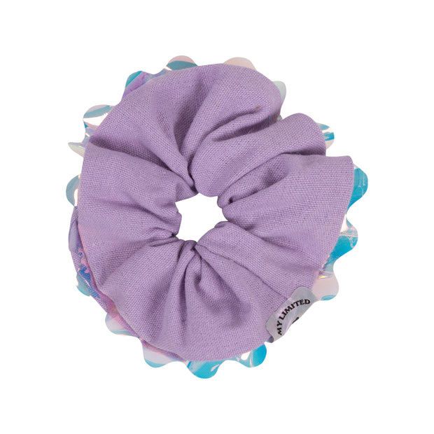 Iridescent Scalloped Edge Scrunchie
