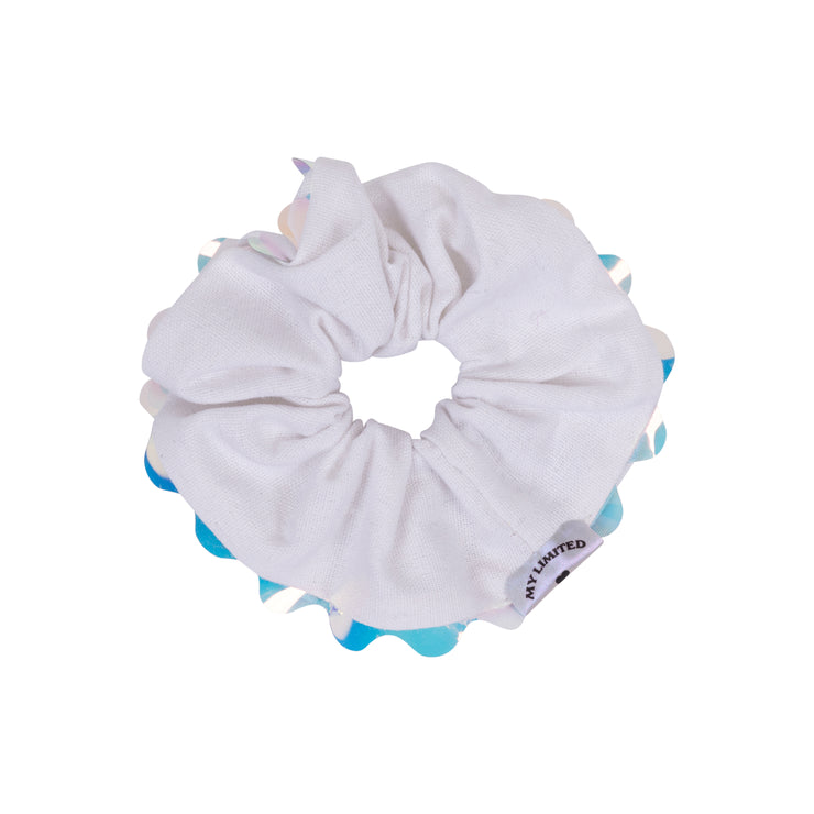 Iridescent Scalloped Edge Scrunchie