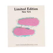 Iridescent scalloped edge clips 2 pack