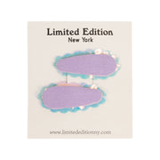 Iridescent scalloped edge clips 2 pack