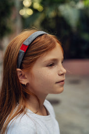Denim Headband with Acrylic Plate