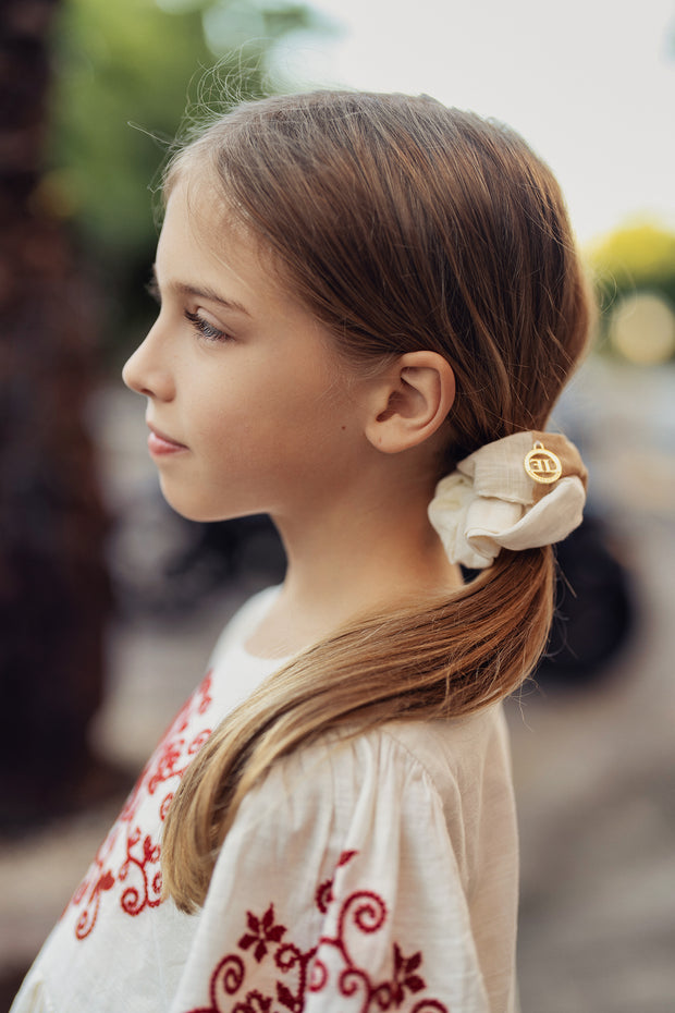 Multi Linen Scrunchie