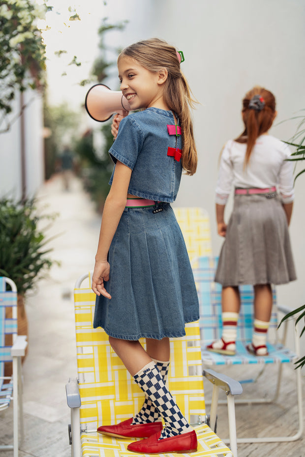 Denim Belt Skirt