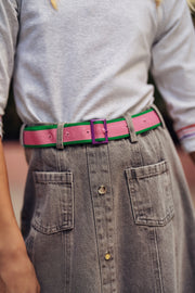 Denim Belt Midi  Skirt