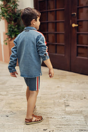 Denim Belt Boys Shirt