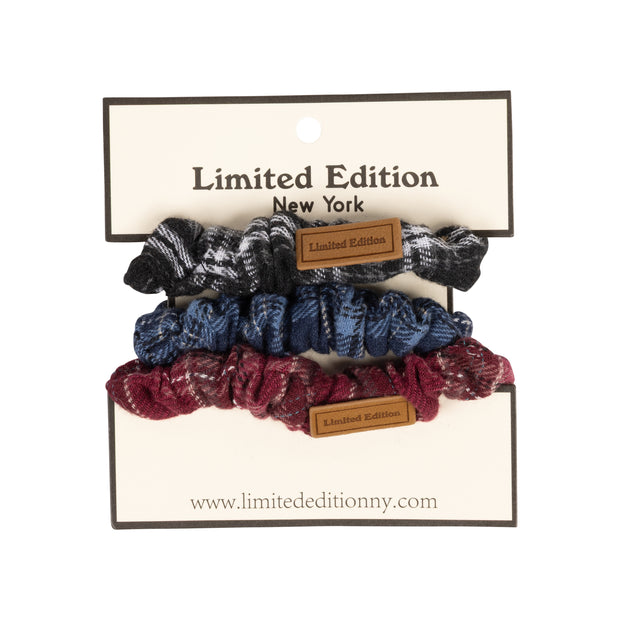 Plaid  Mini Scrunchie-3 Pack