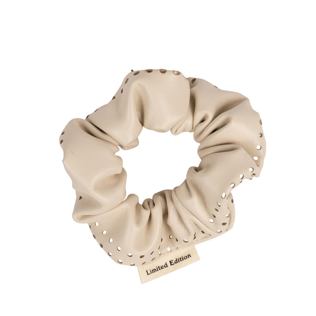 Perforated Leather Scrunchie