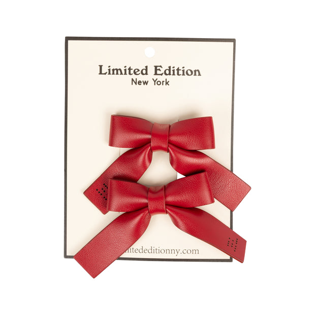 Mini Perforated Leather Bow 2- Pack