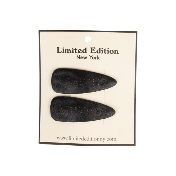 Perforated Leather  2-Pack Snap Clips