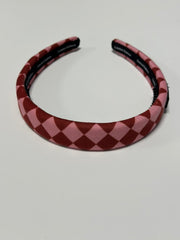 Argyle print Headband-red