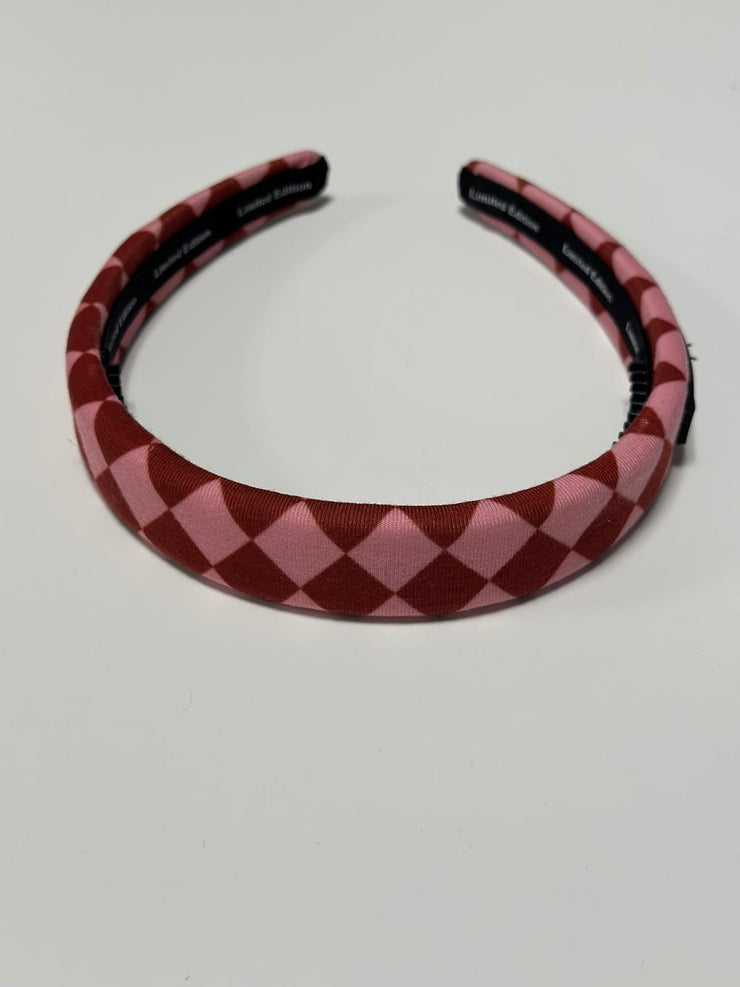 Argyle print Headband-red