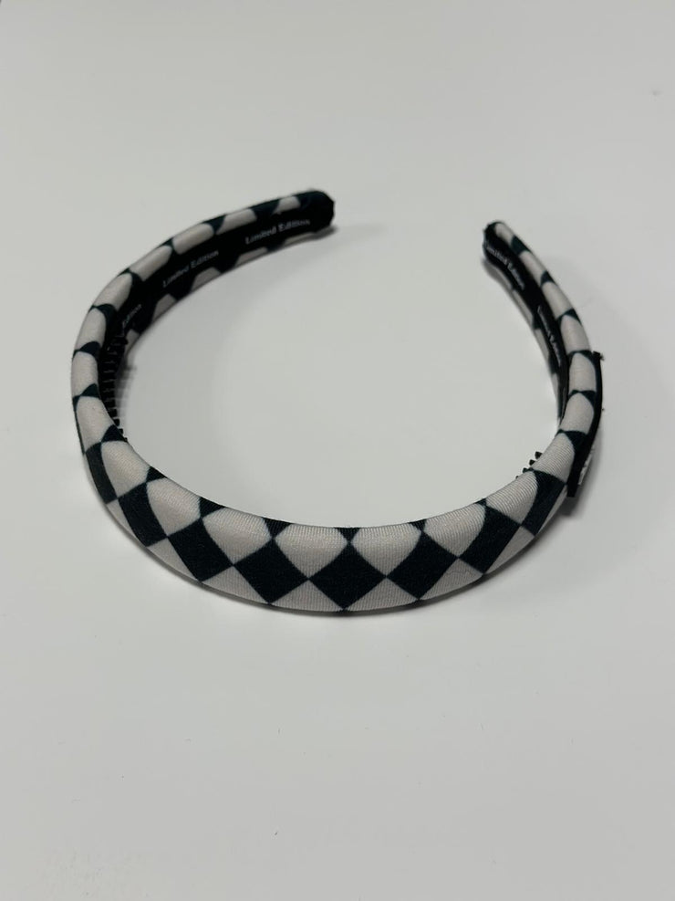 Argyle print Headband-Black and White