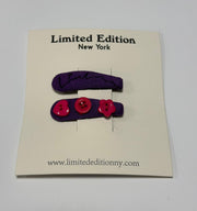 Yarn Stitched Designed 2 Pack Clip-Purple